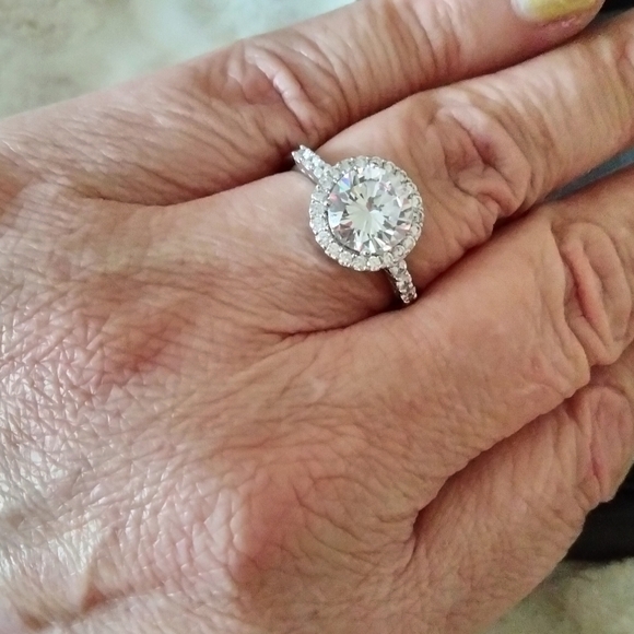 NADRI HALO RODIUM PLATED RING #10 - Picture 9 of 11